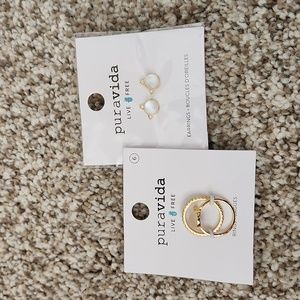 New Pura vida jewelry club gold cat earrings and ring set
